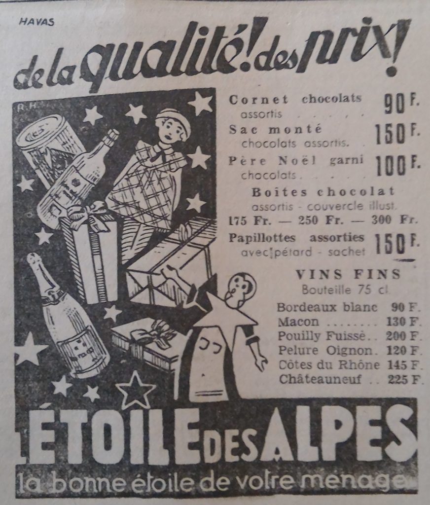 Publicité début des années 50.