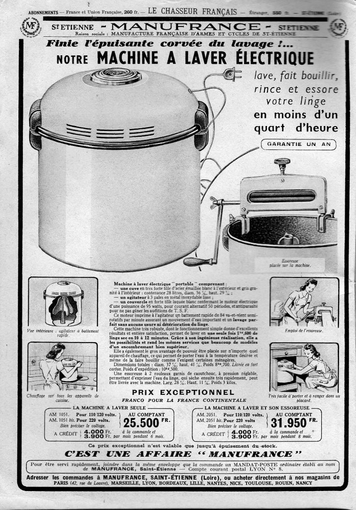 Publicité Manu France de 1951 (Collection particulière)